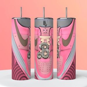 Barbie Nike Air Pink Faux Bling 20oz Skinny Tumbler